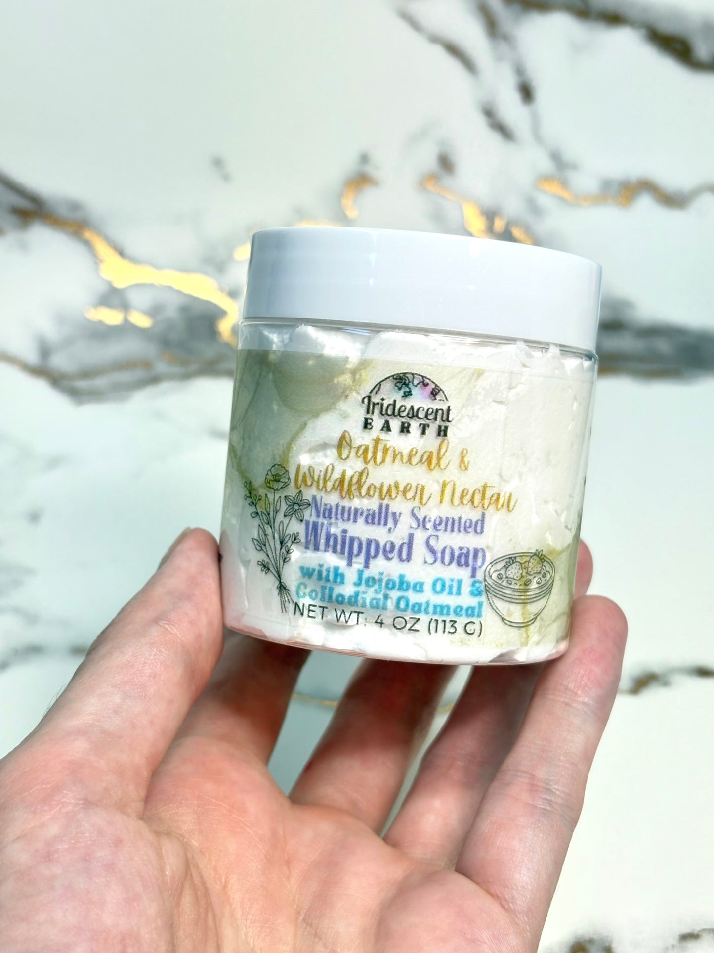 Oatmeal & Wildflower Nectar Whipped Soap, Naturally Scented, 4 oz