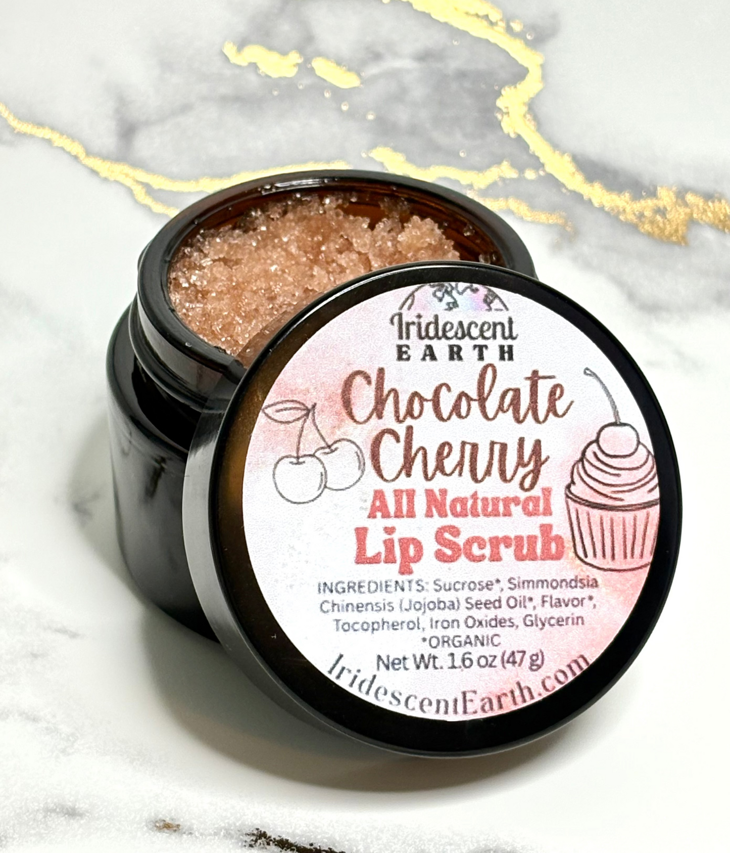 Chocolate Cherry All Natural Lip Scrub with Organic Cane Sugar